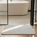 Alfombra de baño flocada espesada antideslizante absorbente alfombrilla lisa para el baño - 50x80cm / Luna Fría