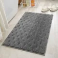 Grauer getufteter Badteppich rutschfester saugfähiger Bodenbelag fürs Duschbad zu Hause - 40x60cm / Stern-Dunkelgrau