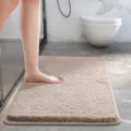 Alfombra de baño aterciopelada espesada suave absorbente antideslizante para la cocina hogar - Peluche Espesado-Champaña