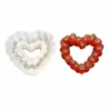 Silicone Strawberry Heart Mold Fondant Cake Decorating Tool Mousse Ring Baking Pan - Simulated Strawberry Heart Ring (SP-84)