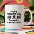 Tasse a cafe en ceramique blanche avec citations de professeur et impression de livres. - Style Citations de Gratitude Noir Blanc Minimaliste (15) / 350ml Paquet Unique