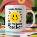 Cute teacher smiley face ceramic coffee mug, perfect appreciation gift for educators. - Style 20 / 350ml