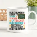 Tazza da caffè in ceramica con citazioni motivazionali per insegnanti e tipografia colorata. - Confezione regalo tazza singola / Stile Slogan sulla Lavagna