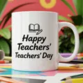 Taza de cafe de ceramica blanca con elegante diseno escolar y tema de profesores. - 350ml / Estilo 16