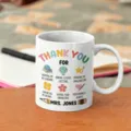 Tazza da caffè in ceramica per insegnanti, regalo di ringraziamento personalizzato, mug bianco. - Stile 19 / 350ml