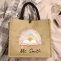 Personalisierte Jute Tasche Tragetasche Geschenk Lehrer Jute Handtasche Leinen Tasche - Stil 17