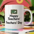 Taza de café de cerámica blanca para profesores con bonito patrón de pizarra. - 350ml / Estilo 13
