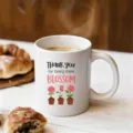 Tasse a cafe en ceramique avec motif de rose et message chaleureux pour le quotidien. - 350ml / Style Rose Rose Chaleureux (17)