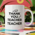 Taza de café de cerámica blanca con texto de agradecimiento para profesores y gráficos. - 350ml / Estilo 12