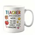 Tasse à café en céramique pour la semaine des enseignants avec de jolis motifs colorés. - Style 17 / 350ml
