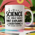 White ceramic coffee mug with science quote print, ideal teacher gift and daily drinkware. - 350ml / Science Teacher Style