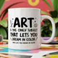 Art teacher coffee mug ceramic cup cute art theme gift ceramic mug with colorful design - 350ml / Art Color Style