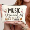 Leinwand Musik Survival Kit Reißverschluss Kosmetiktasche Federtasche Stifteetui Organizers - Musik Stil