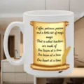 Weißer Keramik Kaffebecher mit goldenem Schriftrolle Design, ideales Lehrer Geschenk Büro. - Lehrer Wertschätzung Worte (9) / 350ml