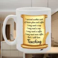 Vintage Pergament Keramik Kaffeetasse, lustiges Lehrer Geschenk für Büro und Alltag. - Eine Weitere Woche Überlebt Stil (7) / 350ml