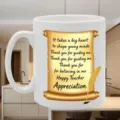 Kaffeetasse mit goldenem Pergamentmuster, perfektes Keramikgeschenk für Lehrer im Büro. - Lehrer Dankbarkeit Zitat Stil (4) / 350ml