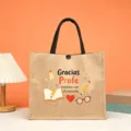 Spanisch Lehrer Geschenk Jute Tasche, süße Cartoon Illustration Handtasche, Jutetasche, Tragetasche. - Stil 5(5)