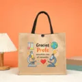 Spanische Lehrer Jute Tasche mit niedlicher Wissenschaft Cartoon Illustration Geschenk. - Stil 3(3)
