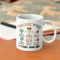 Tazza da caffè in ceramica per insegnanti con design acquerello, regalo personalizzato. - Stile 14 / 350ml