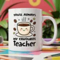 Teacher coffee mug cute cartoon ceramic cup gift for teachers custom design present 11oz - Style 14 / 350ml
