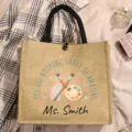 Personalisierte Jute-Tragetasche mit Namen als perfektes Geschenk für tolle Lehrer. - Stil 12