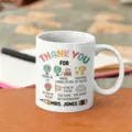 Variante di tazza da caffè in ceramica bianca con stampa di ringraziamento per insegnante. - Stile 11 / 350ml