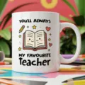 Ceramic coffee mug featuring cute book and teacher appreciation quote. Perfect gift for school. - Style 12 / 350ml