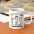 Tazza da caffè in ceramica bianca, regalo personalizzato per insegnanti con grafiche. - Stile 10 / 350ml