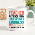 Teacher appreciation ceramic coffee mug with inspirational quotes, perfect gift for teachers. - Single Cup Gift Box Set / Superpower Patience Style