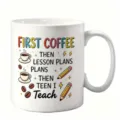 Tasse à café en céramique, design mignon pour professeur, citation amusante, cadeau de bureau. - Style 10 / 350ml