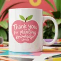 White ceramic coffee mug with teacher appreciation apple print for office coffee gift - Warm Scene Pink Apple Style 12 / 350ml