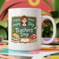 Cute cartoon teacher day ceramic coffee mug office gift white cup with blackboard books design - Teaching Tools Teacher Cartoon Style 2 / 350ml
