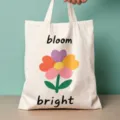 Segeltuch Tragetasche mit buntem Blumenmuster, umweltfreundliche Schultertasche für den Alltag. - Frischer Blüte-Stil (02)