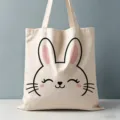 Borsa tote in tela con muso di coniglio carino, borsa a spalla elegante per uso quotidiano. - Design n. 16