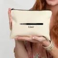 Pochette de maquillage en toile pour femme, trousse de cosmétiques pratique pour les voyages. - Style Liner (18)