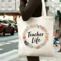 Grand sac cabas en toile vie de professeur imprimé floral sac à main shopping décontracté. - Style 10 / 35*40cm