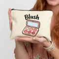 Pochette de maquillage en toile avec joli imprimé de palette blush pour voyage quotidien - Style Blush (10)