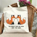 Segeltuch Tragetasche mit süßem Fuchs-Druck, lässige Schultertasche für Reisen und Alltag. - Fuchs Blick Stil / 35*40cm