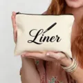 Trousse de maquillage en toile avec imprimé élégant, pochette portable pour voyage et quotidien. - Style Liner (9)