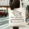 Sac cabas en toile enseignant grande capacite sac d'epaule pratique cadeau diplome sac - Style 5 / 35*40cm