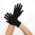 Women short black stretch gloves milk silk thin sun protection cycling performance items - Black