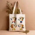 Segeltuchtasche mit süßem Cartoon-Brot-Print, stylische lässige Handtasche für Alltag und Reisen. - Stil 18 / 35*40cm