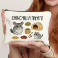 Cute chinchilla print canvas cosmetic bag, practical zipper travel makeup pouch for daily use. - Chinchilla Treats Style B (17)