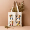 Stylische Canvas Tragetasche mit niedlichem Cartoon Toast Print, perfekt für den Alltag. - Stil 13 / 35*40cm