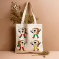 Niedliche Toast-Druck-Leinwand-Tragetasche, lässige ästhetische Schultertasche für Reisen. - Stil 11 / 35*40cm