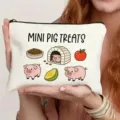 Cute mini pig pattern canvas zipper makeup bag portable travel cosmetic storage pouch for daily use - Mini Pig Treats Style (12)