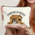 Cute chinchilla print canvas zipper pouch, perfect for daily storage, travel, and cosmetics. - Chinchilla Treats Style (6)