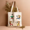 Stofftasche aus Segeltuch mit verspielten Cartoon- und Brot-Illustrationen für den Alltag. - Stil 4 / 35*40cm