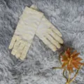 Gants en dentelle d'été, design floral élastique fin protection solaire accessoires mariée. - Taille unique / Kaki