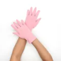Gants extensibles courts roses détail, tissu doux mince protection solaire cyclisme gants. - Rose